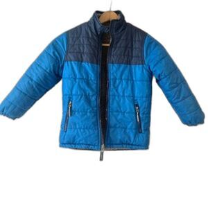 Atlantis Weathergear Boy's Reversible Coat/Jacket Teddy Nylon Brown Blue Small/8